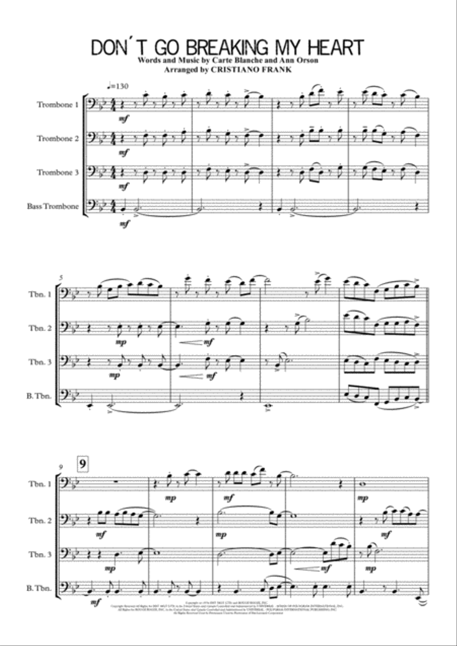 Don't Go Breaking My Heart Small Ensemble scores gallery preview page 2