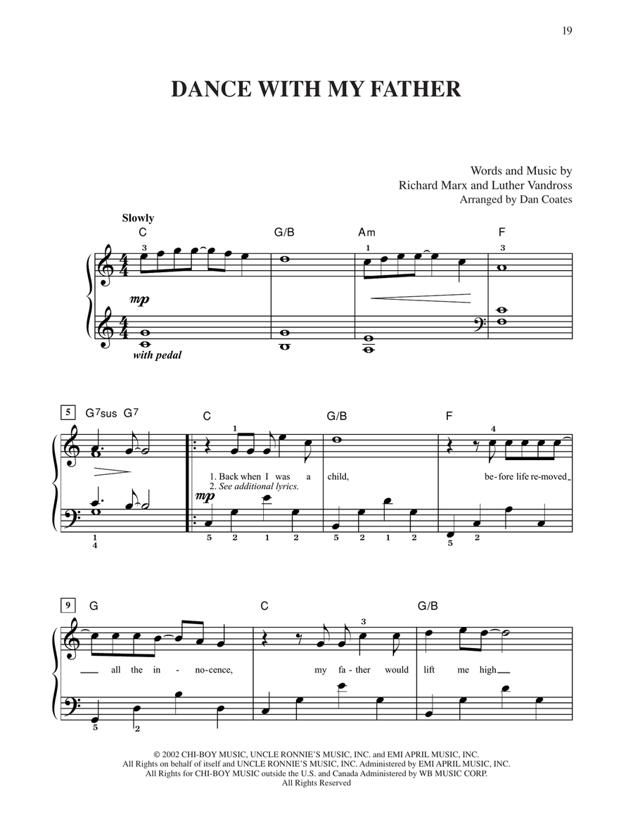 Dance With My Father Easy Piano scores gallery preview page 1