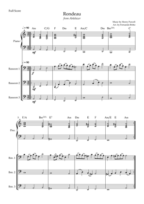 Rondeau (from Abdelazer) for Bassoon Trio and Piano Accompaniment with Chords