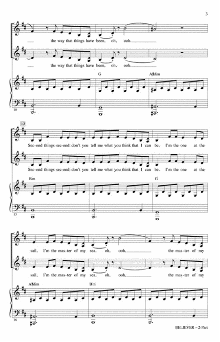 Believer Believer 2-Part scores gallery preview page 3