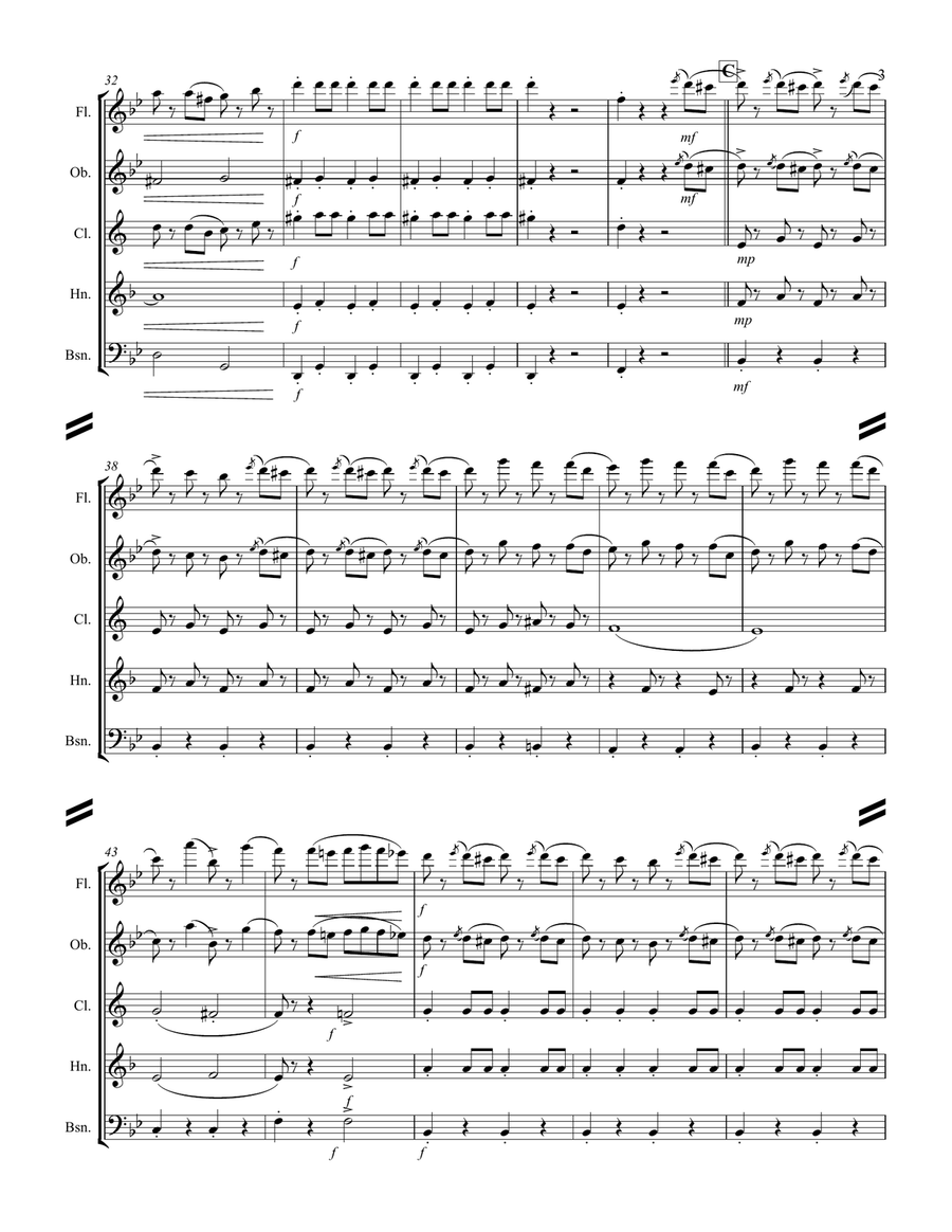 Radetzky March (for Woodwind Quintet) Woodwind Quintet scores gallery preview page 4