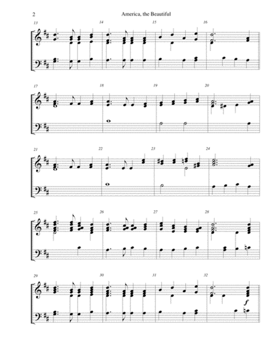 America, the Beautiful (O Beautiful for Spacious Skies) - for 2-octave handbell choir image number null