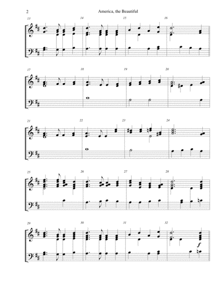 America, the Beautiful (O Beautiful for Spacious Skies) - for 2-octave handbell choir image number null