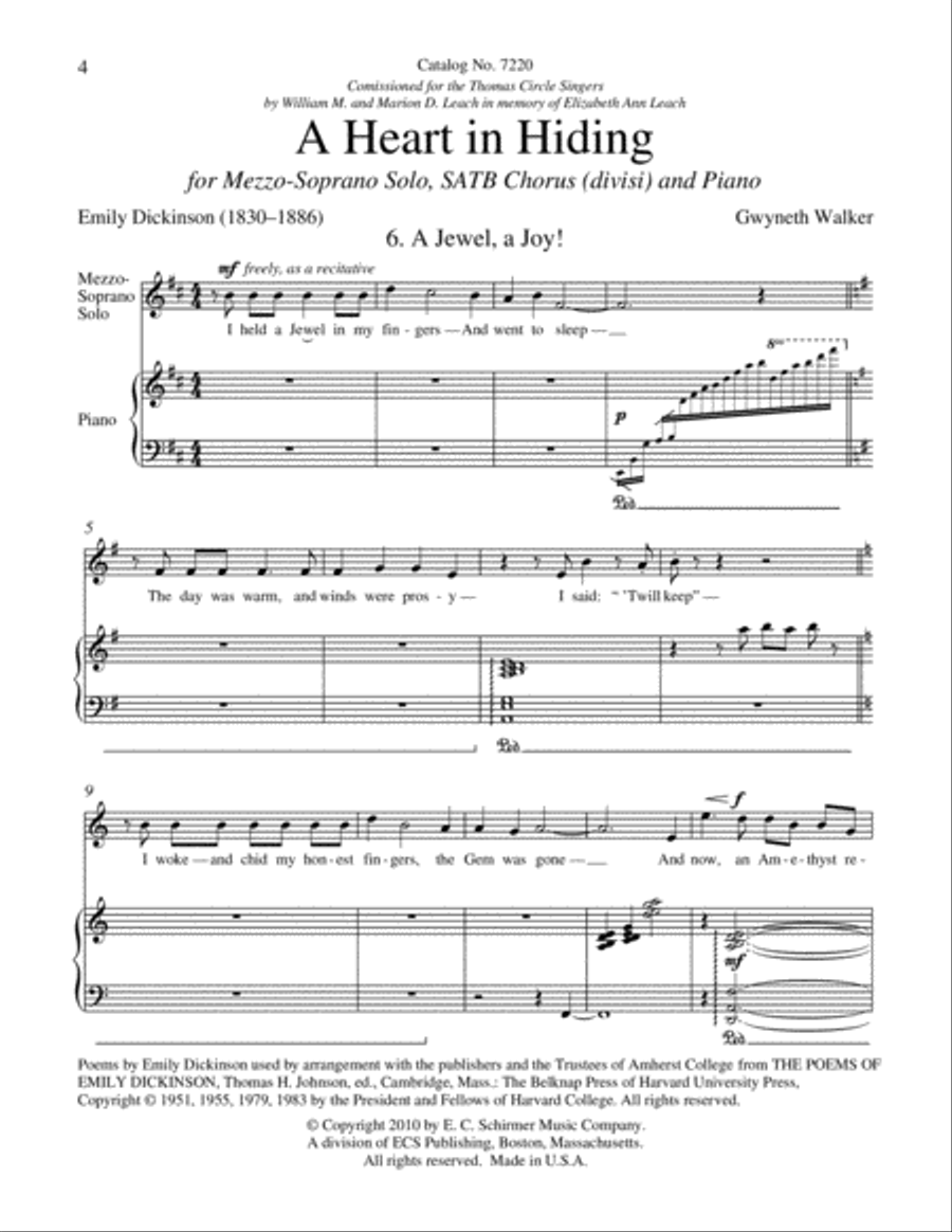 A Heart in Hiding: 6. A Jewel, A Joy! 4-Part scores gallery preview page 10