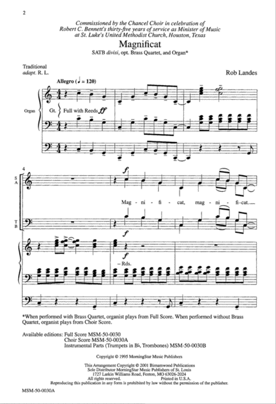 Magnificat 4-Part scores gallery preview page 1