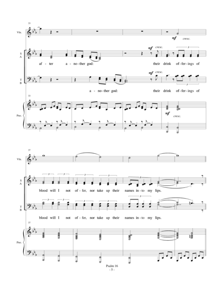 Psalm 16 - for SATB choir with piano and violin image number null