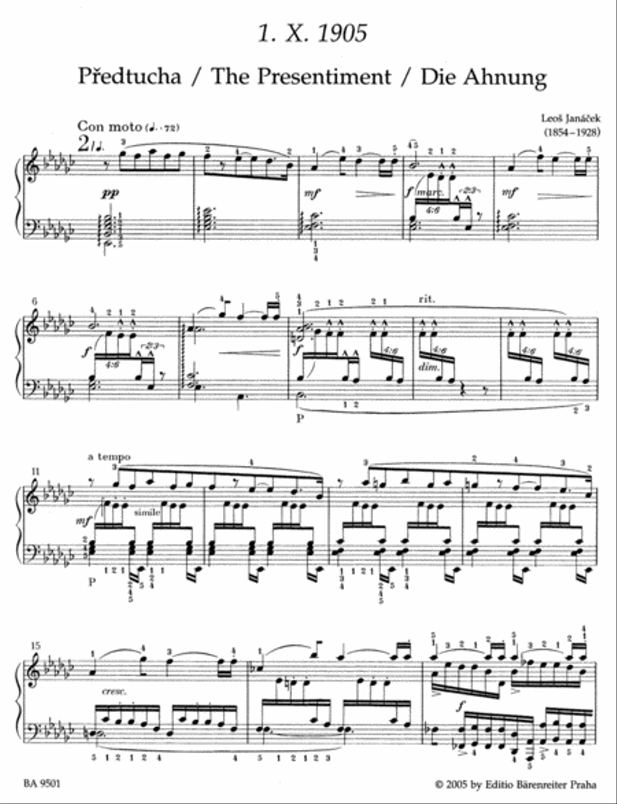 1. X. 1905 for Piano 'Sonata' Piano Solo scores gallery preview page 2