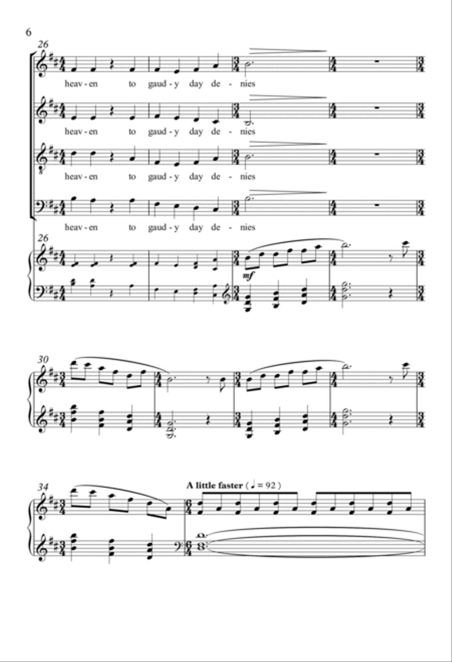 She Walks In Beauty 4-Part scores gallery preview page 4