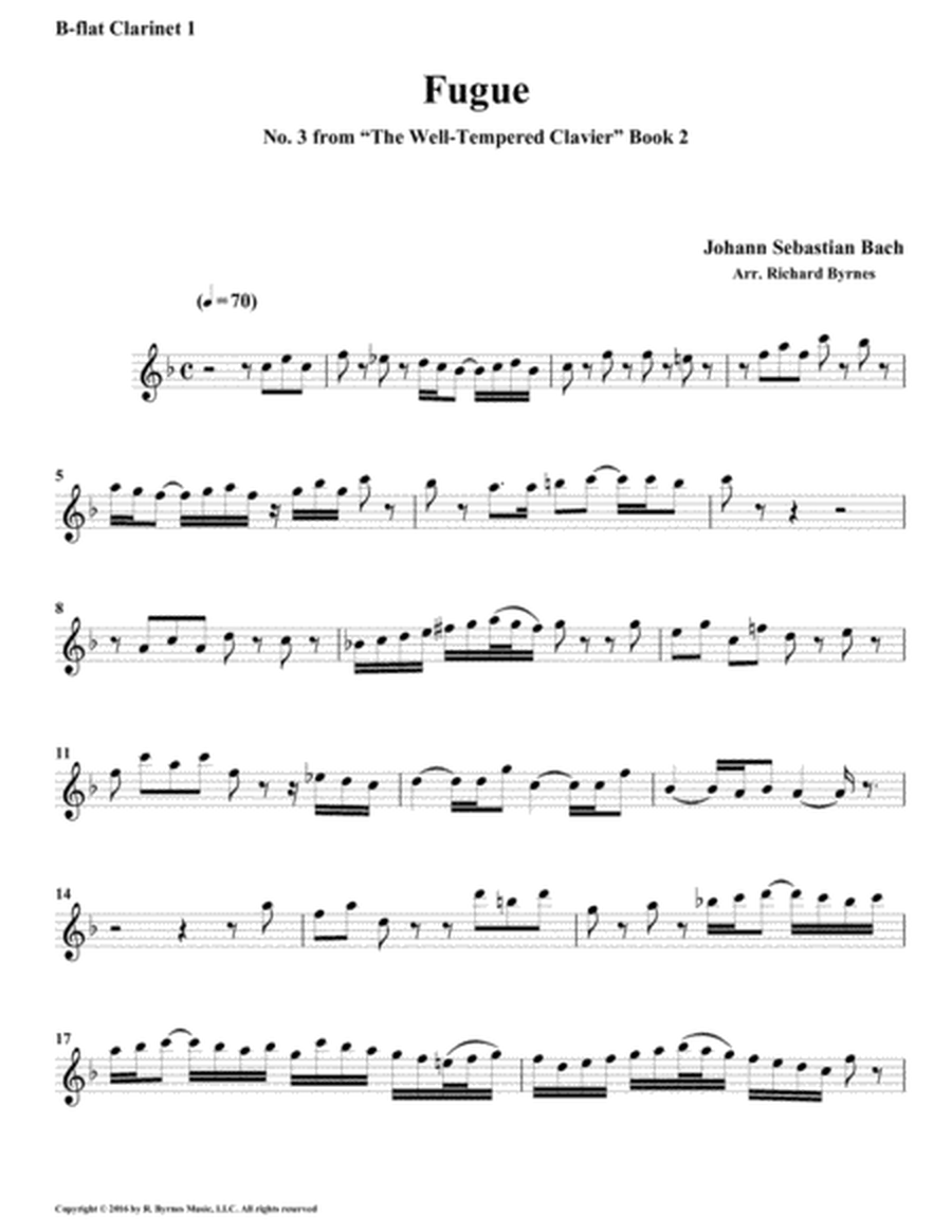 Fugue 03 from Well-Tempered Clavier, Book 2 (Clarinet Quintet) image number null
