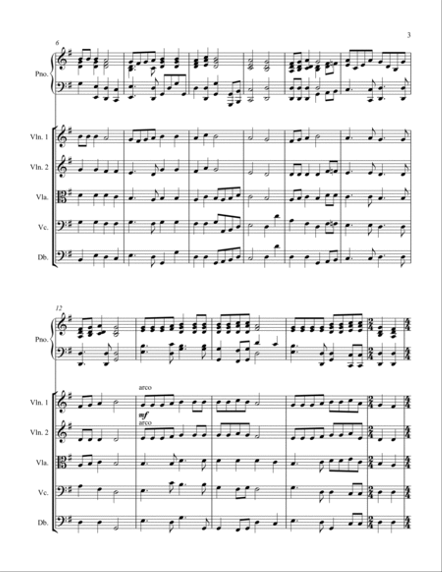 The National Anthem of South Africa, Nkosi Sikelel' iAfrika (Piano Sextet) Small Ensemble scores gallery preview page 3