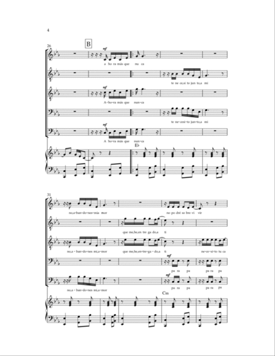 Mis Sentimientos Choir scores gallery preview page 3