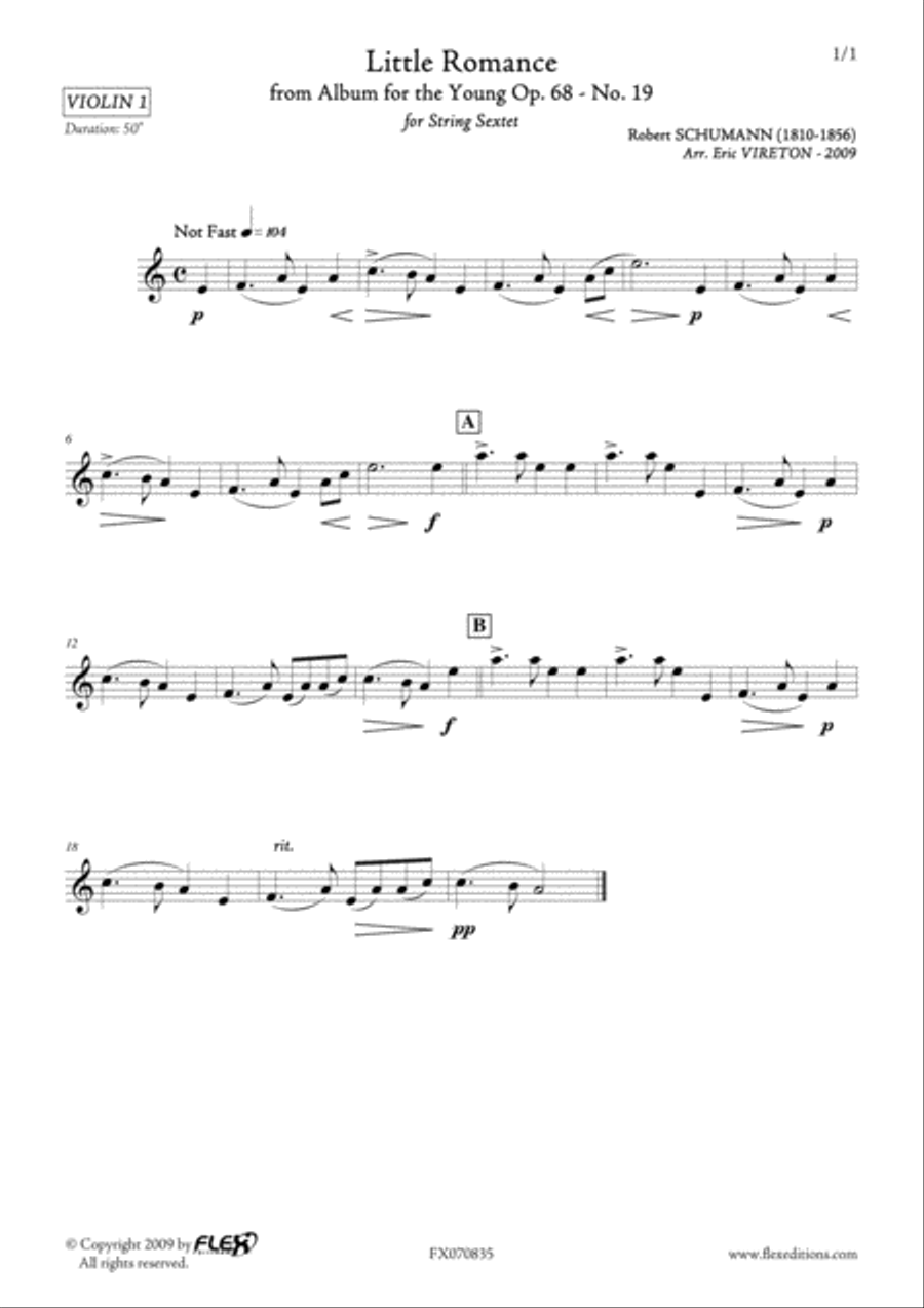 Little Romance - from Album for the Young Opus 68 No. 19 Chamber Music scores gallery preview page 4
