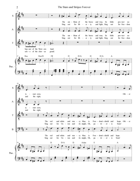 The Stars And Stripes Forever (SATB Divisi) image number null