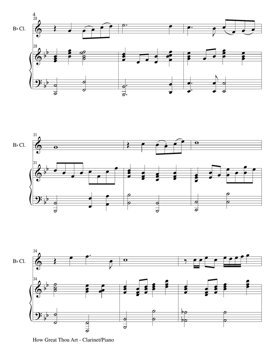 Gary Lanier: HYMNS of PRAISE and ADORATION (Duets for Bb Clarinet & Piano) Woodwind Duet scores gallery preview page 5