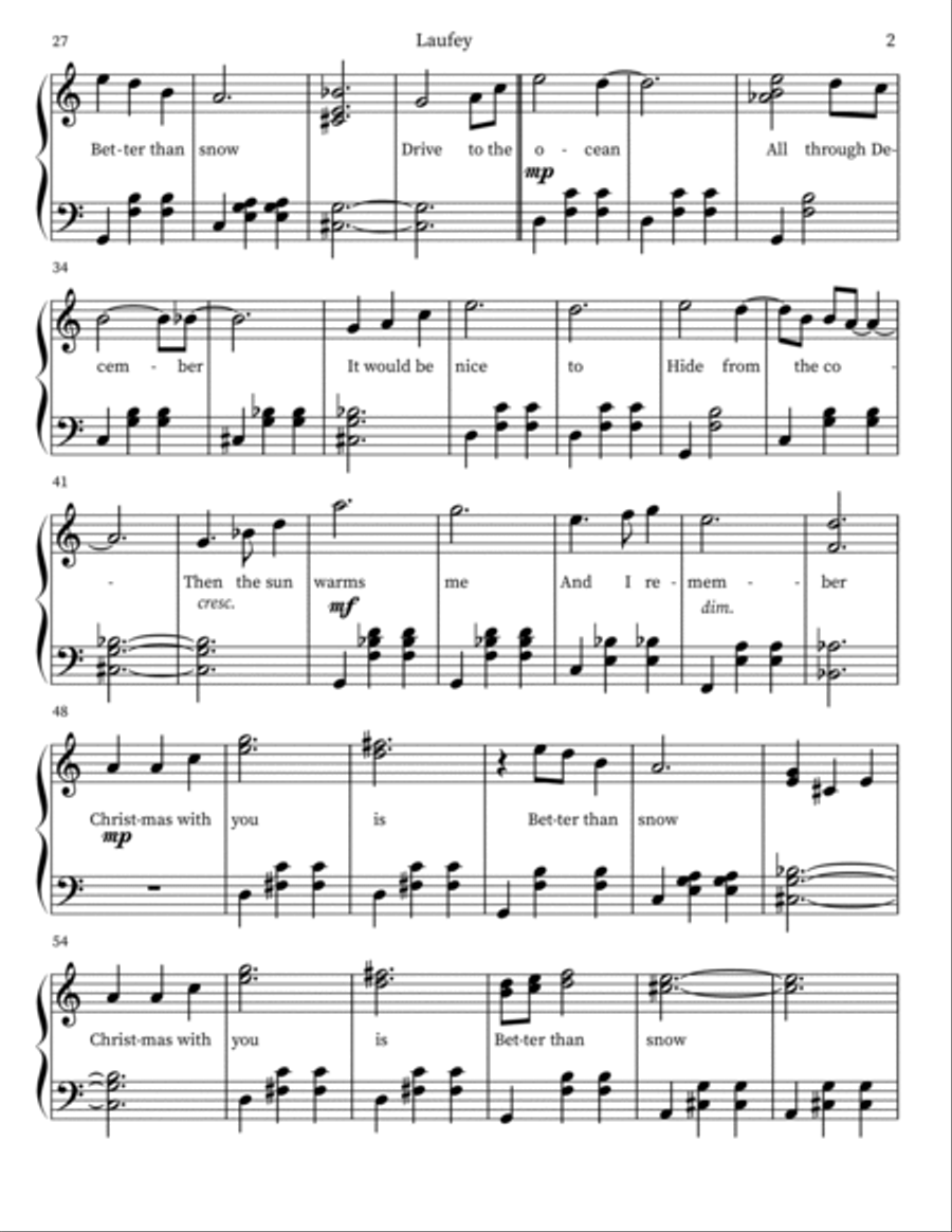 Better Than Snow Piano scores gallery preview page 2