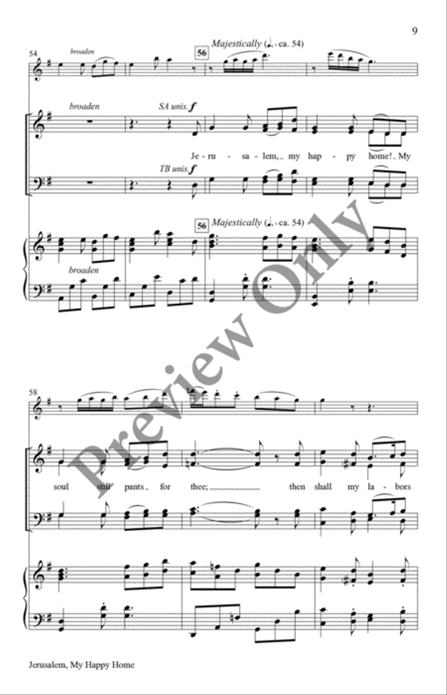 Jerusalem, My Happy Home 4-Part scores gallery preview page 9