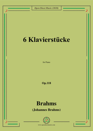 Book cover for Brahms-6 Klavierstücke(Sechs Klavierstücke),Op.118,for Piano
