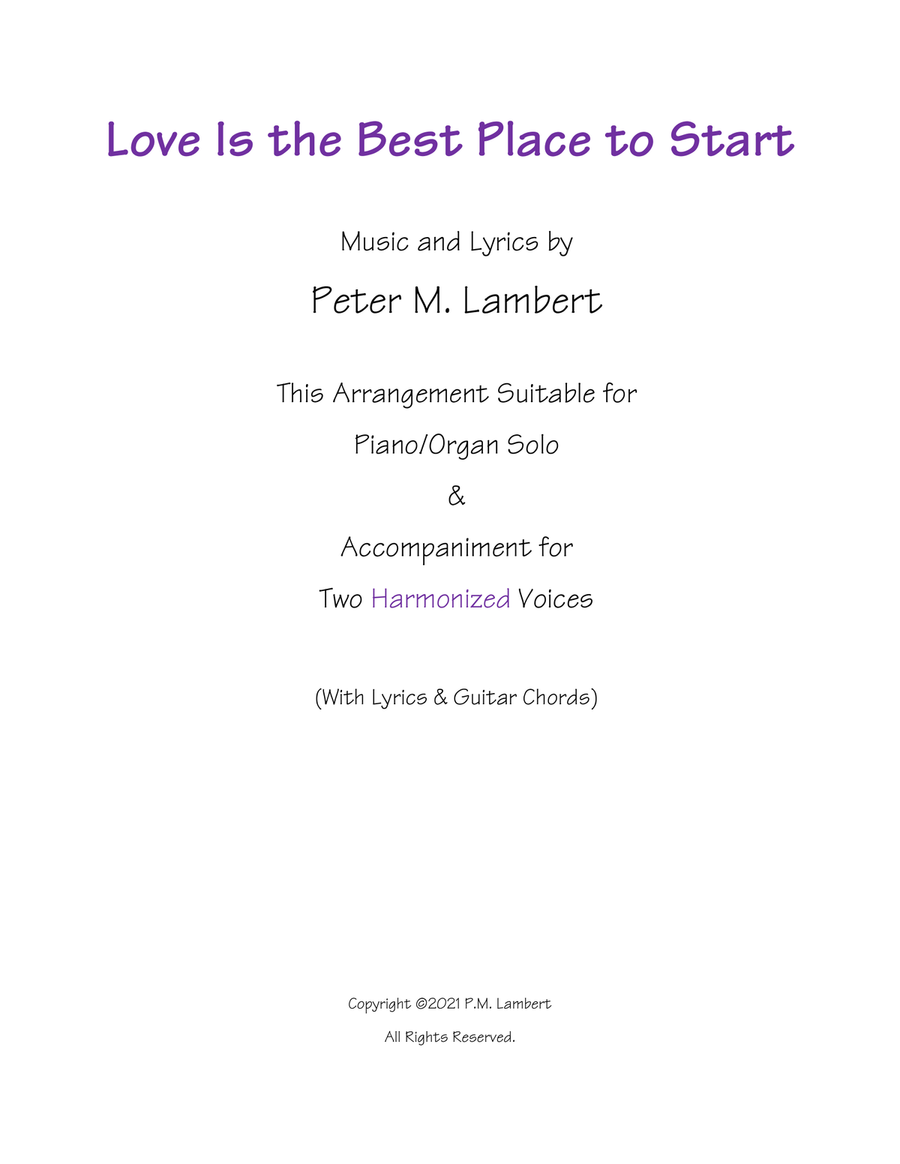 Love Is the Best Place to Start Choir scores gallery preview page 1