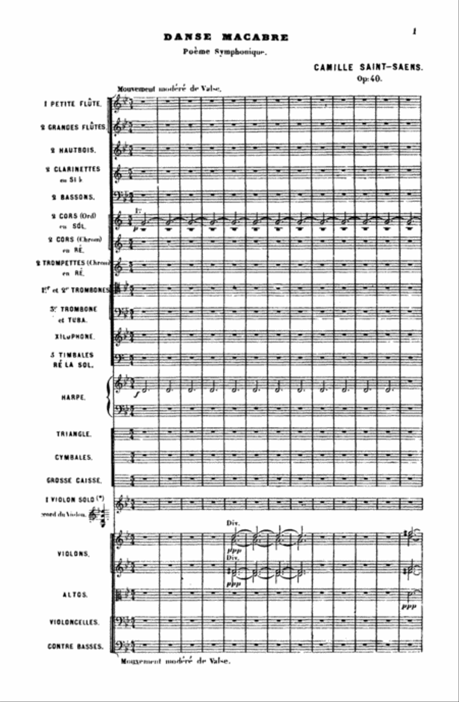 Danse Macabre, Op. 40 Full Orchestra scores gallery preview page 4