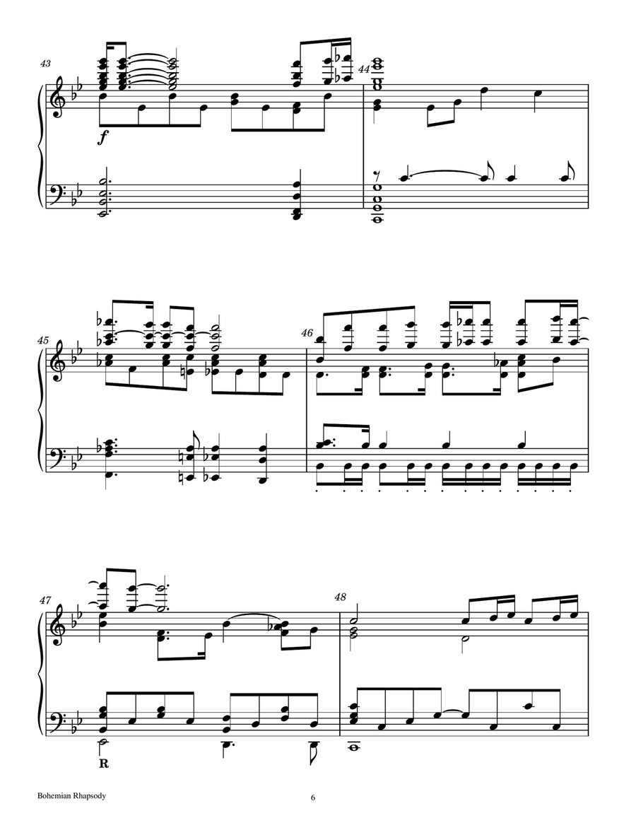 Bohemian Rhapsody - Score Only Handbell Choir scores gallery preview page 6