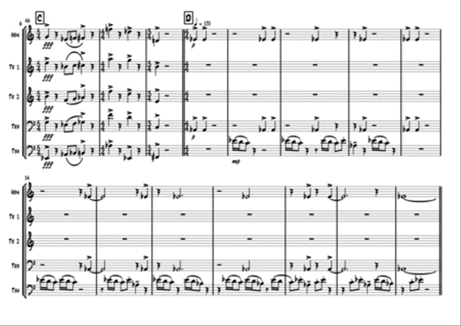 Accigliata come un temporale (Frowning like a storm) Brass Quintet scores gallery preview page 6