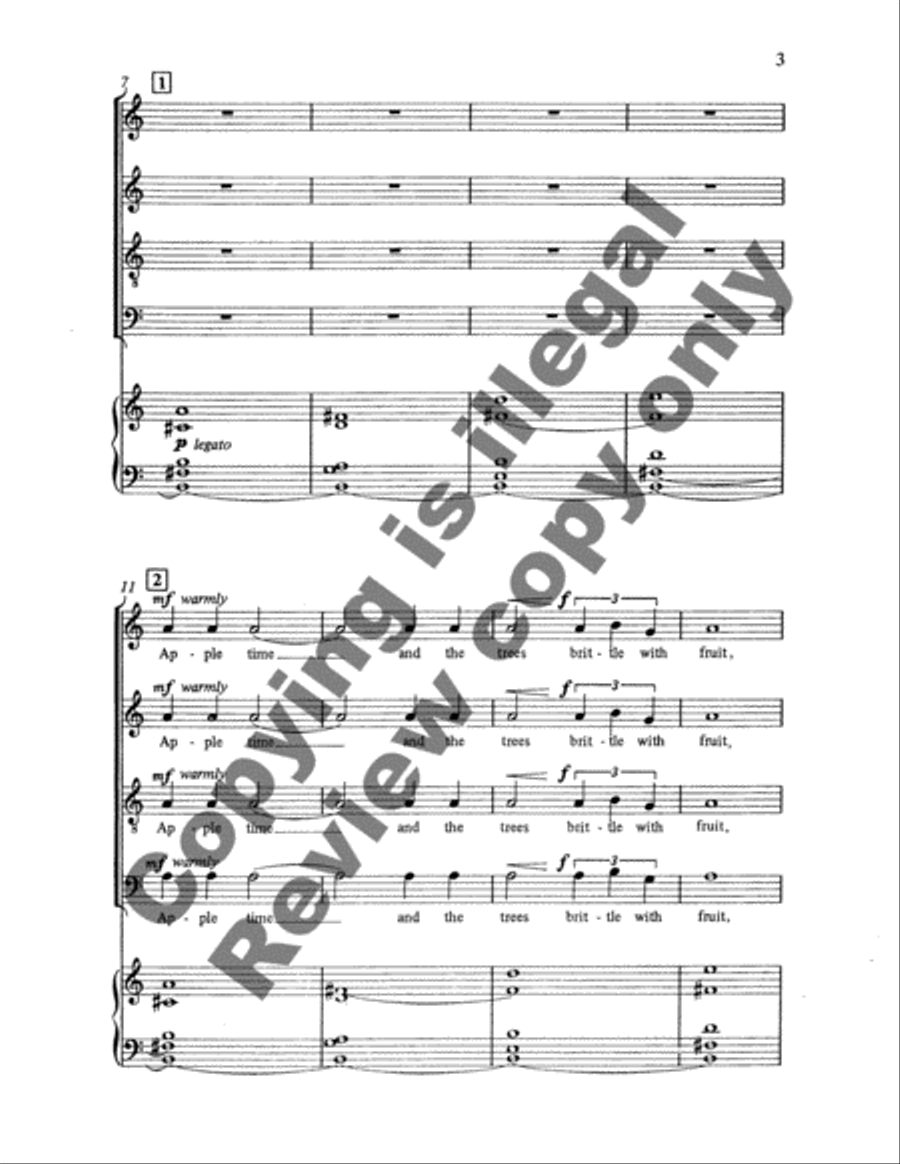 Three Summer Scenes: 3. Picking Apples SSA scores gallery preview page 14