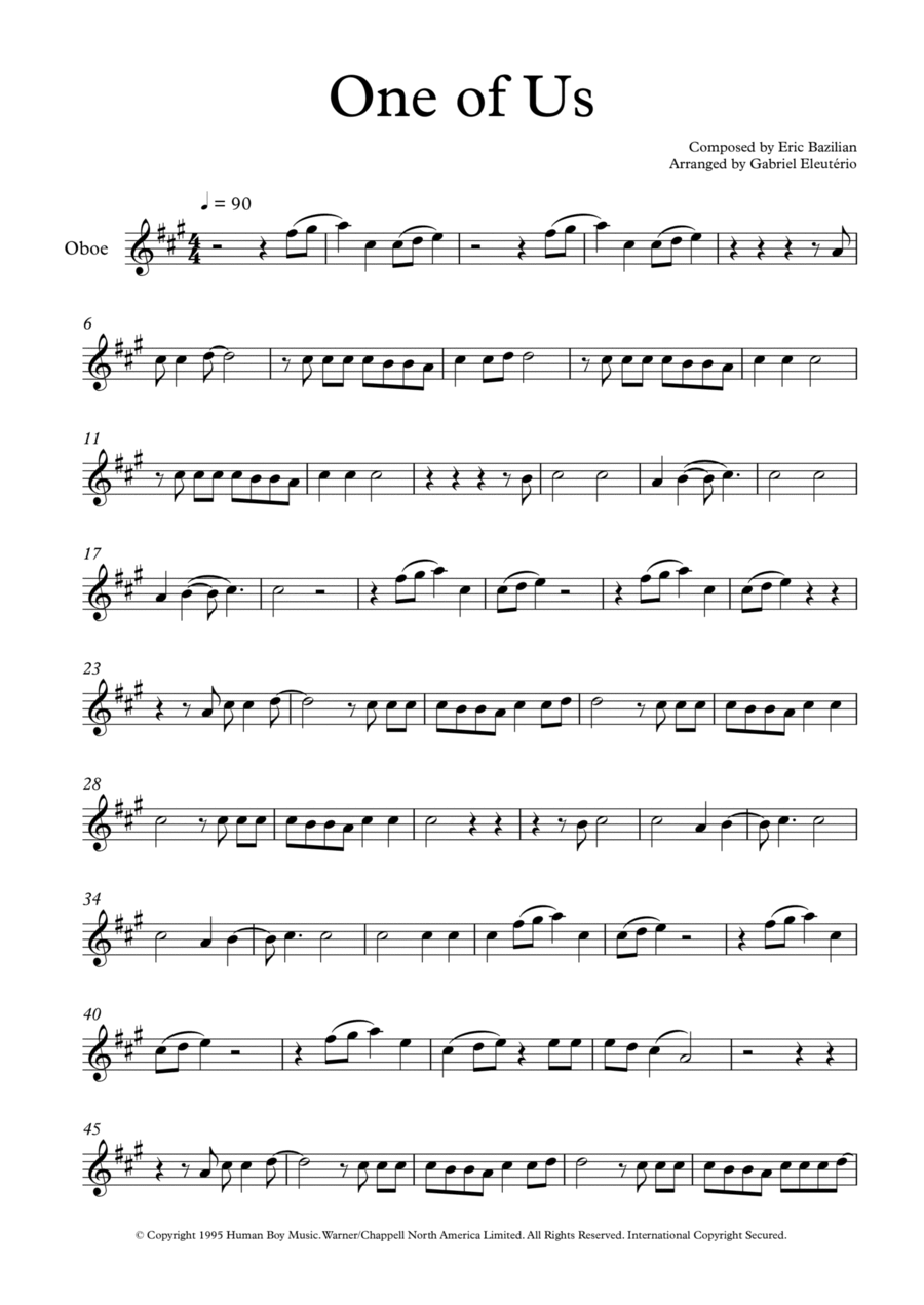 One Of Us Oboe Solo scores gallery preview page 1