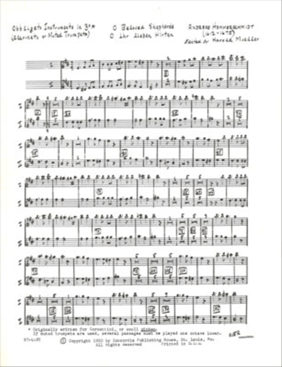 O Beloved Shepherds / O ihr lieben Hirten (2 B-flat Instruments) B-Flat Instrument scores gallery preview page 1