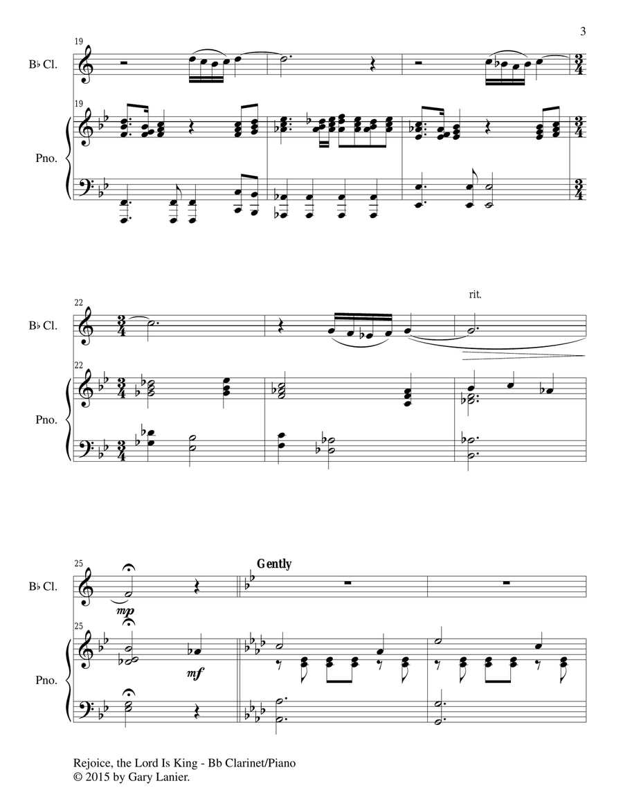 Gary Lanier: Hymns of the Cross & Victory (Duets for Bb Clarinet & Piano) Gary Lanier: Hymns of the Cross & Victory (Duets for Bb Clarinet & Piano) Woodwind Duet scores gallery preview page 4
