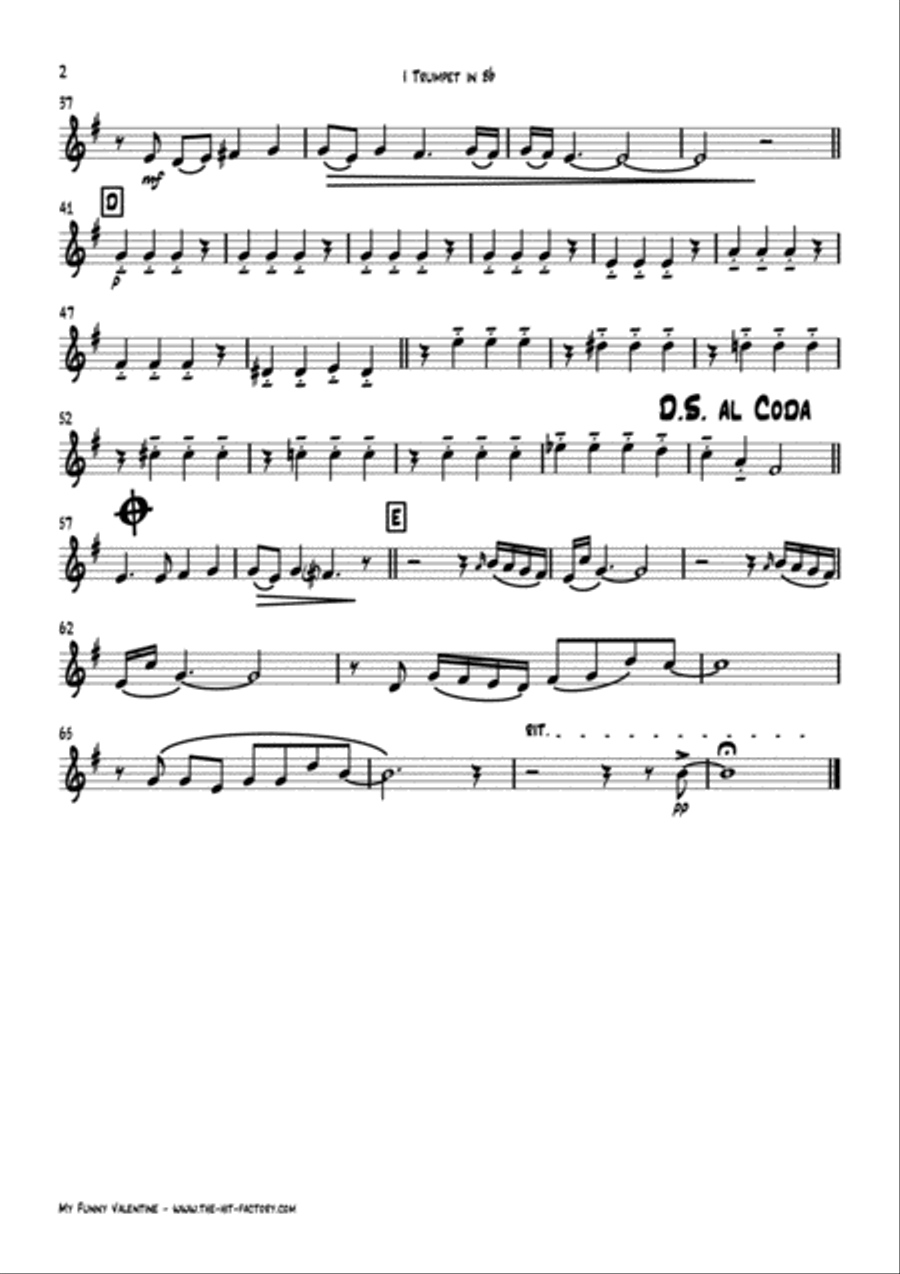 My Funny Valentine Euphonium scores gallery preview page 6