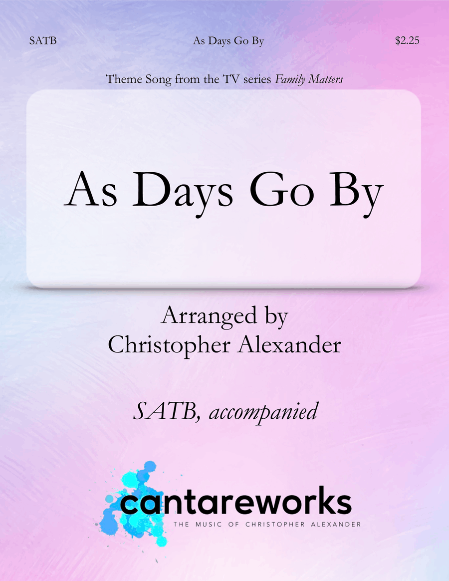As Days Go By - Opening Theme 4-Part scores gallery preview page 1