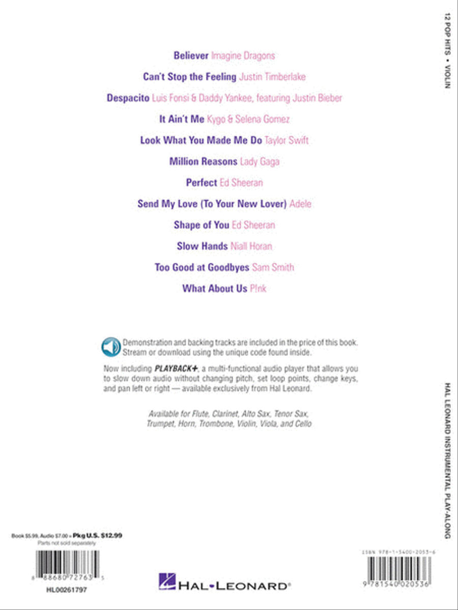 12 Pop Hits Violin Solo scores gallery preview page 4