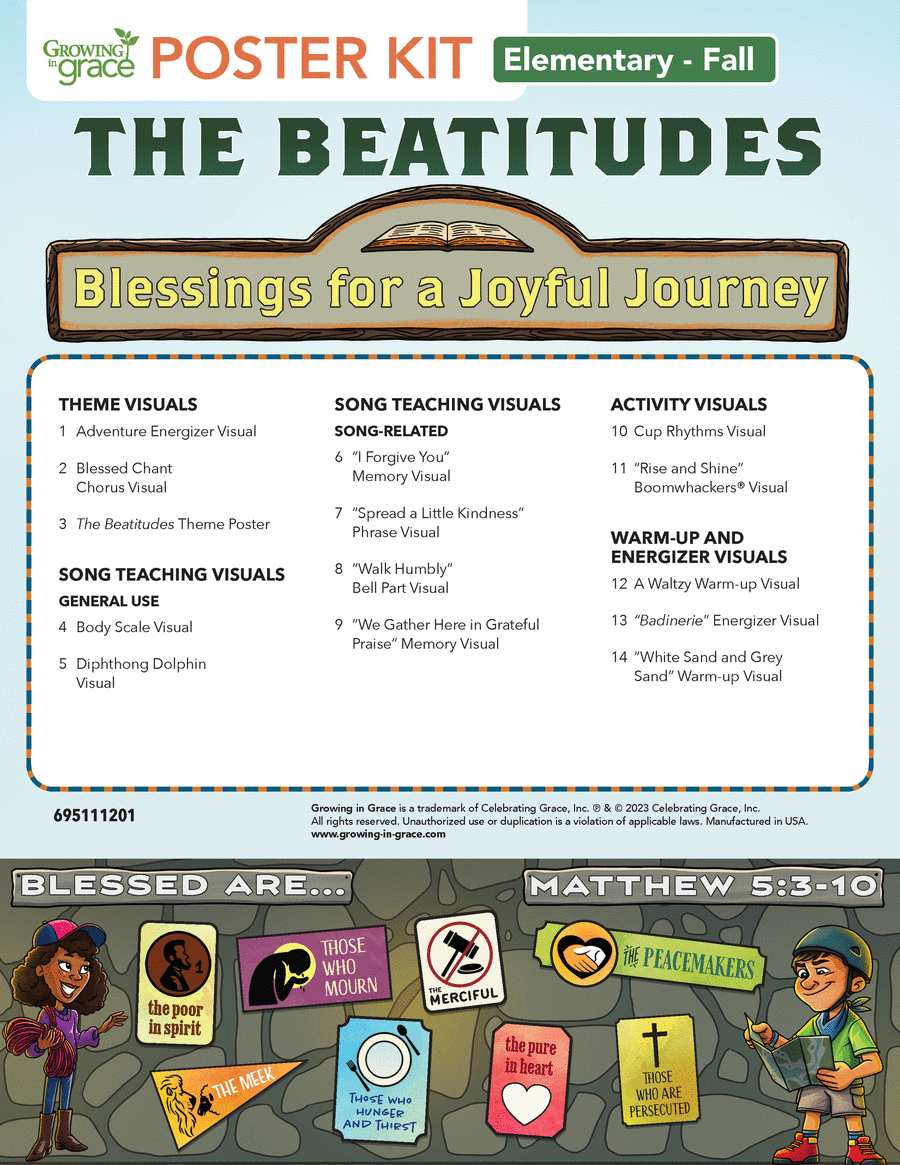 The Beatitudes Elementary Curriculum-Fall Poster Kit Posters & Prints scores gallery preview page 1