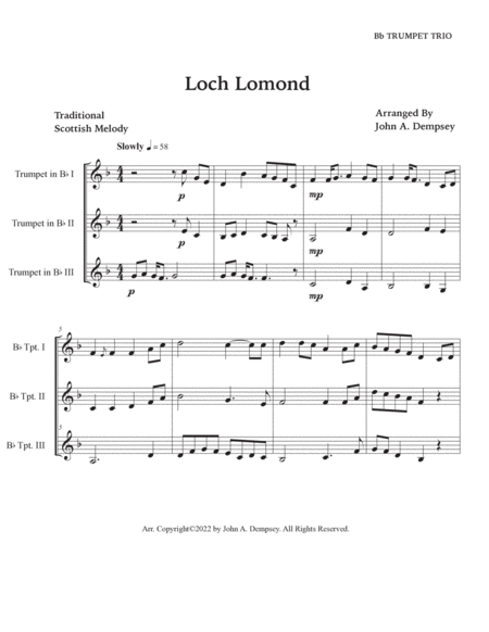 Loch Lomond (Trumpet Trio) image number null
