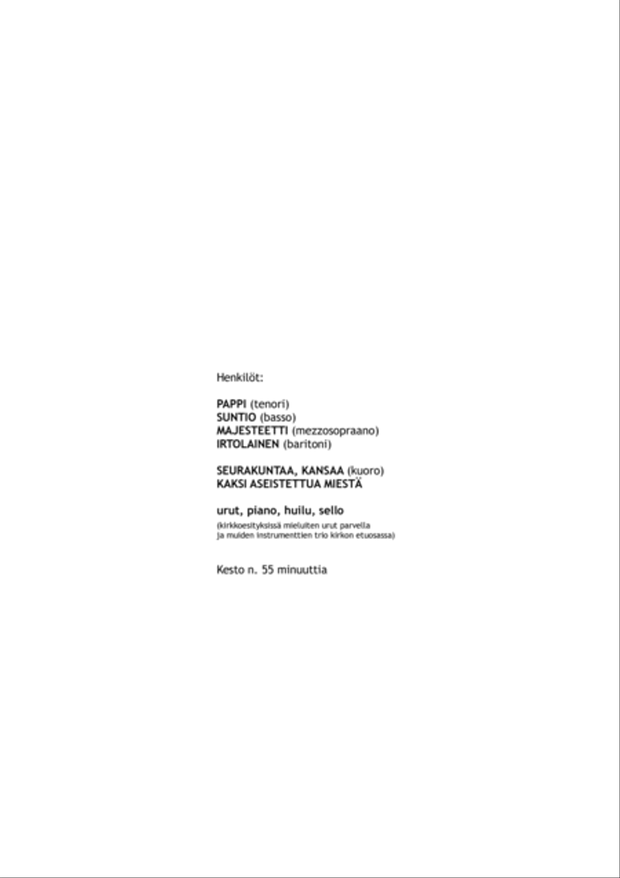 Pyhät seinät (Holy Walls) - chamber opera Choir scores gallery preview page 3