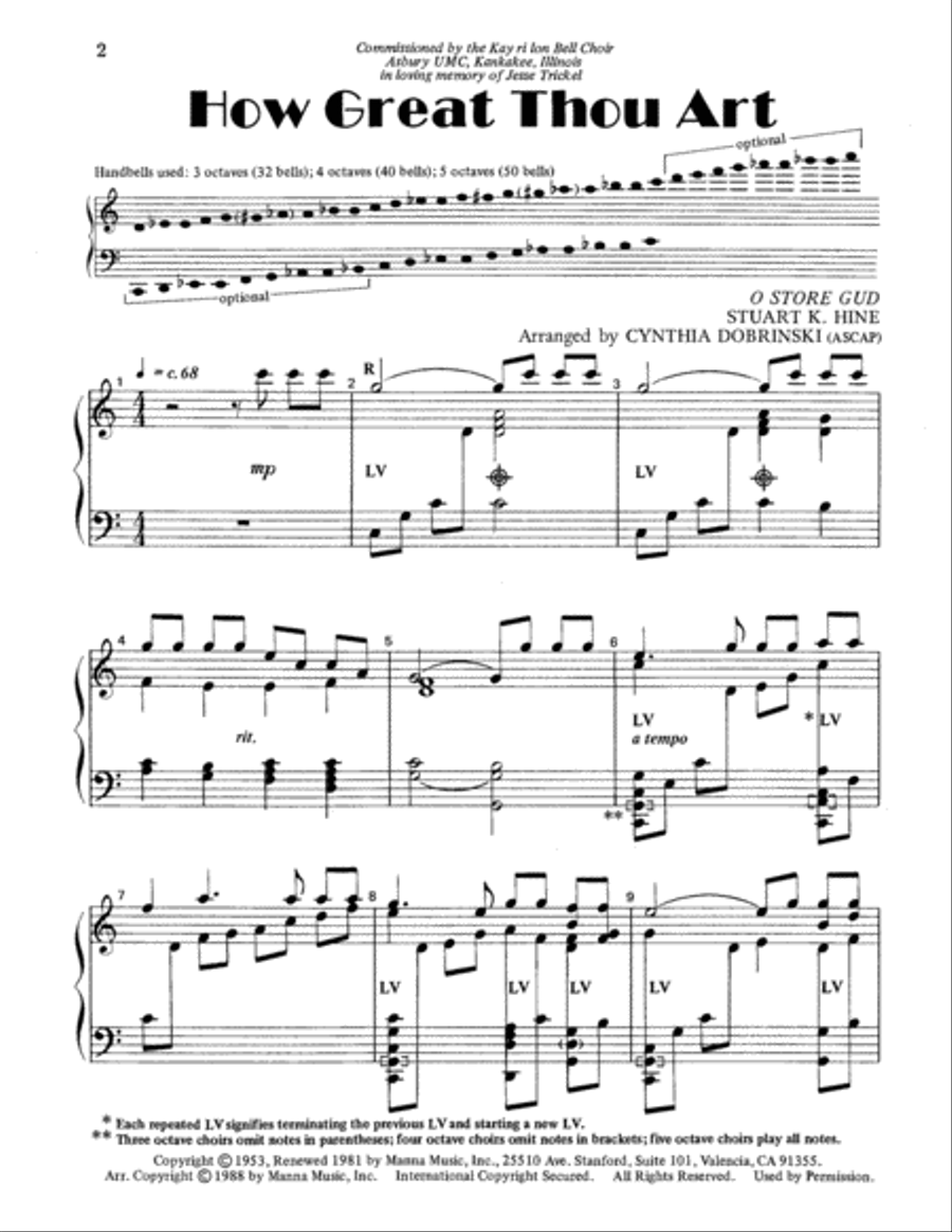 How Great Thou Art 5-Octaves scores gallery preview page 2