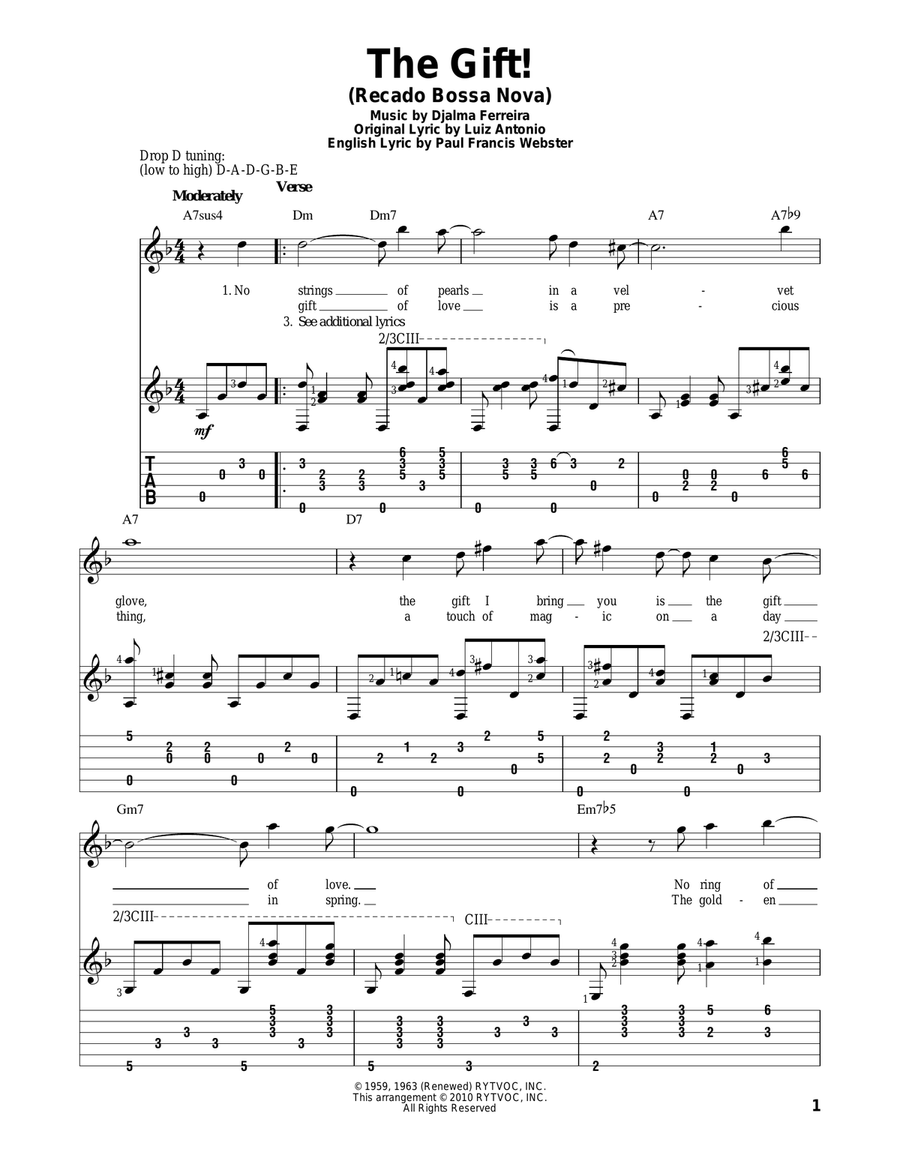 The Gift! (Recado Bossa Nova) Electric Guitar scores gallery preview page 1