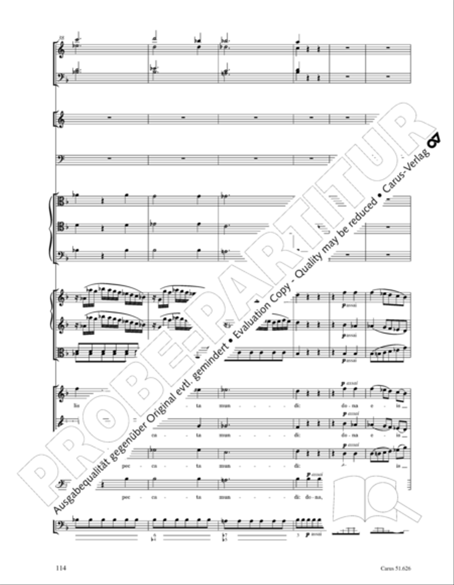 Missa longa in C major (Missa longa in C) 4-Part scores gallery preview page 126