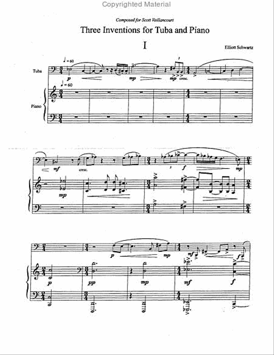 Three Inventions Tuba scores gallery preview page 2