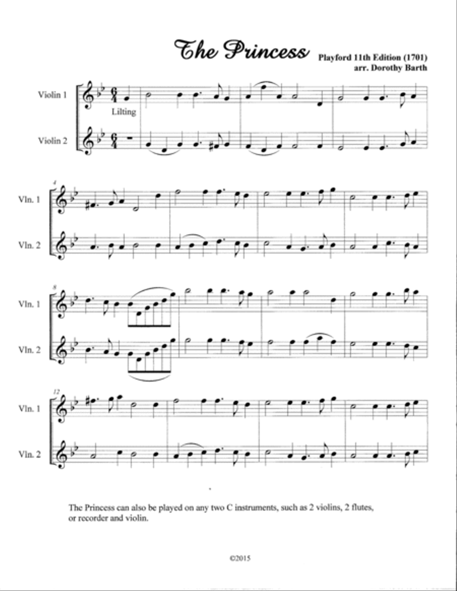 Romantic Playford: The Princess String Duet scores gallery preview page 2