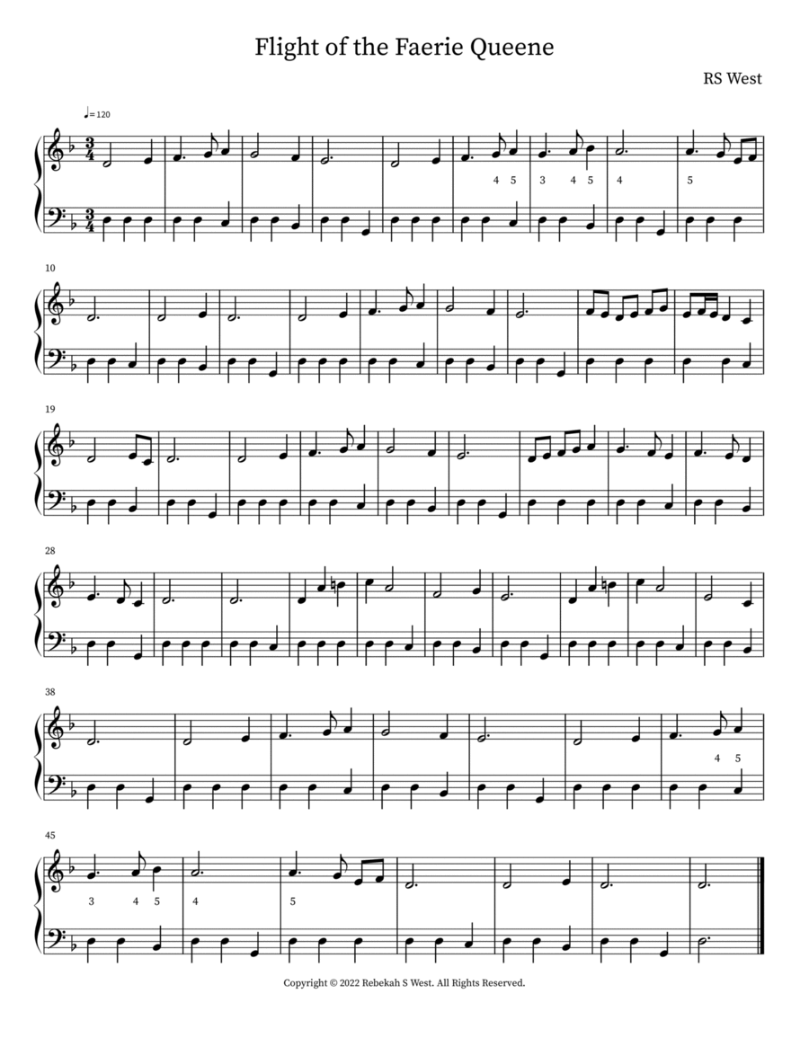 Flight of the Faerie Queene Piano scores gallery preview page 1