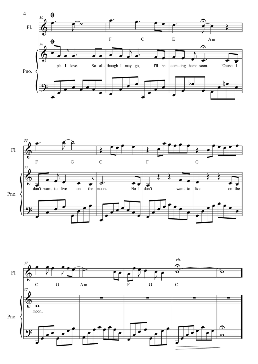 I Don't Want To Live On The Moon Small Ensemble scores gallery preview page 4