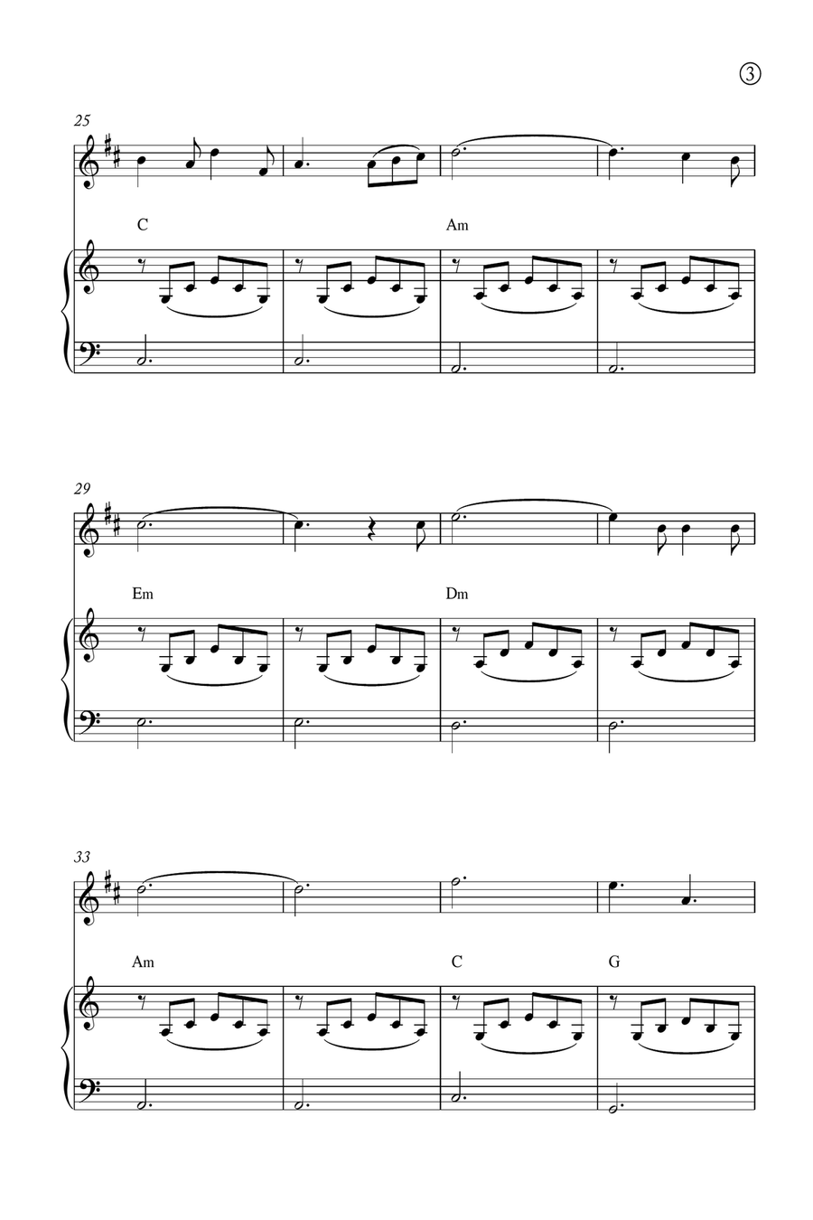 Oh Holy night B-Flat Clarinet scores gallery preview page 3