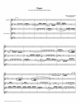 Fugue 06 from Well-Tempered Clavier, Book 1 (Clarinet Quintet)