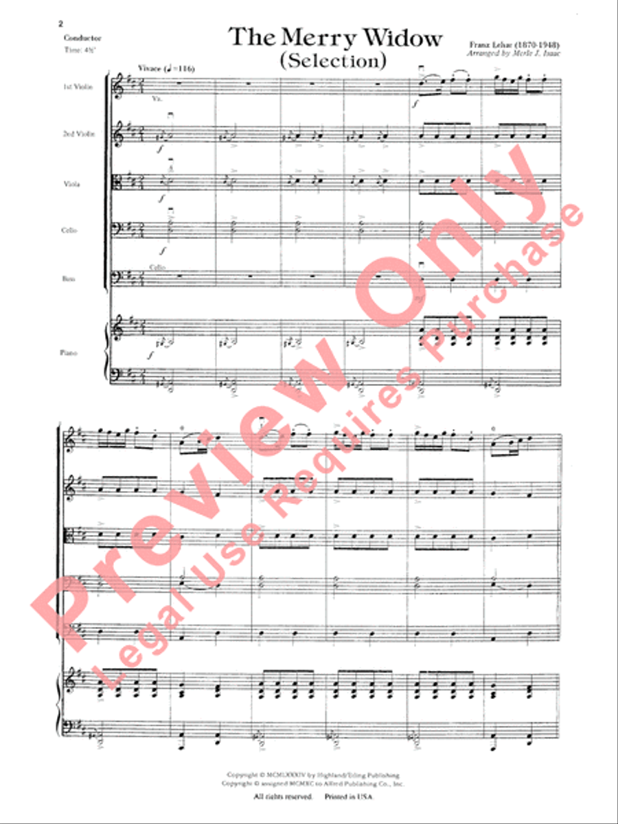 The Merry Widow String Orchestra scores gallery preview page 3