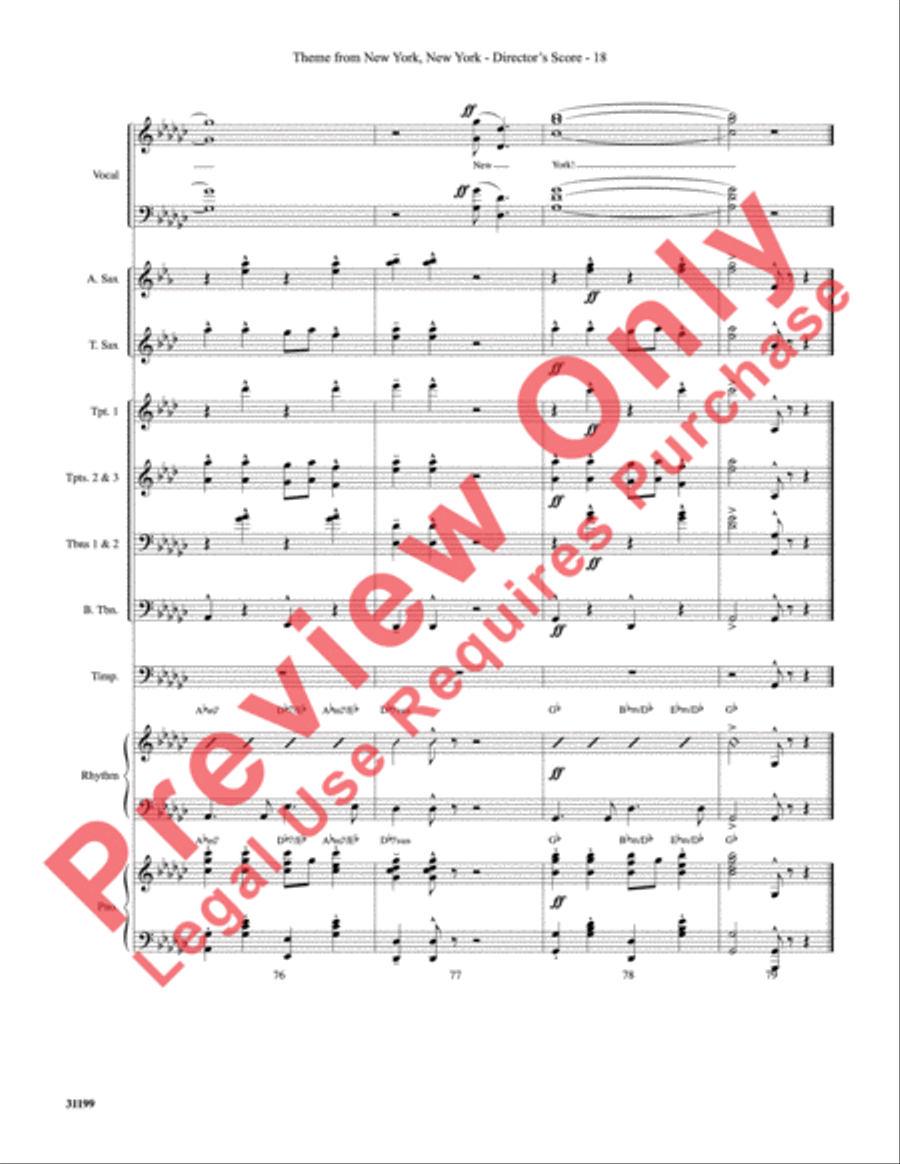 Theme from New York, New York Choir scores gallery preview page 19