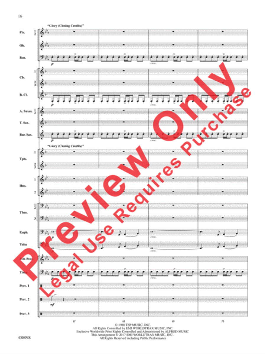 At the Movies with James Horner Concert Band scores gallery preview page 17