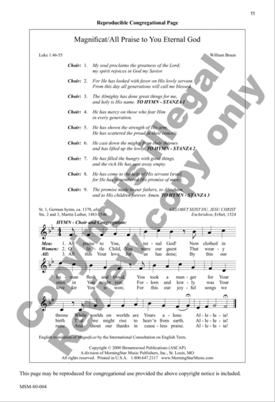 Magnificat All Praise to You, Eternal God 4-Part scores gallery preview page 10