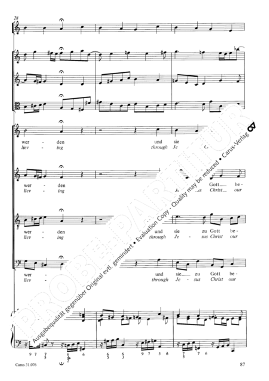The heavens are telling the Father's glory (Die Himmel erzahlen die Ehre Gottes) 4-Part scores gallery preview page 88