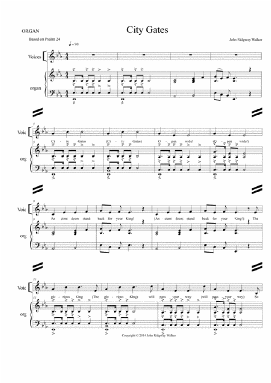 City Gates (Eb)-04 ORGAN PART w vocal lead Voice scores gallery preview page 1